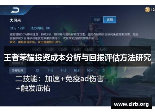 王者荣耀投资成本分析与回报评估方法研究
